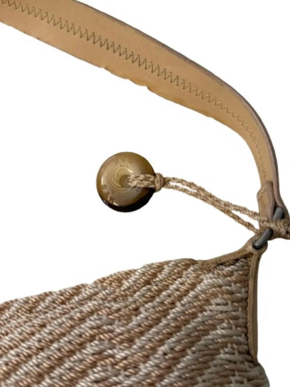 The Sak Woven Crochet Shoulder Bag Beige Neutral Boho Y2K Zip Purse